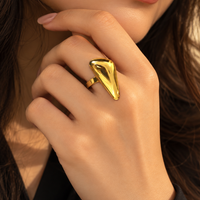 Gold Shard Statement Ring – Adjustable - view 2