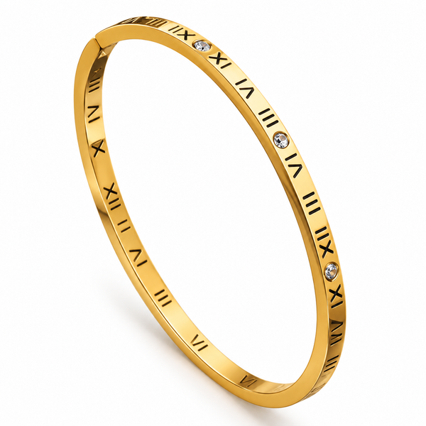 Roman Numeral Crystal Bangle