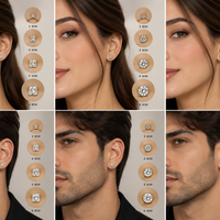 Magnetic Solitaire Stud Earrings - view 2
