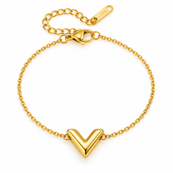 Chunky Gold V-Shape Bracelet
