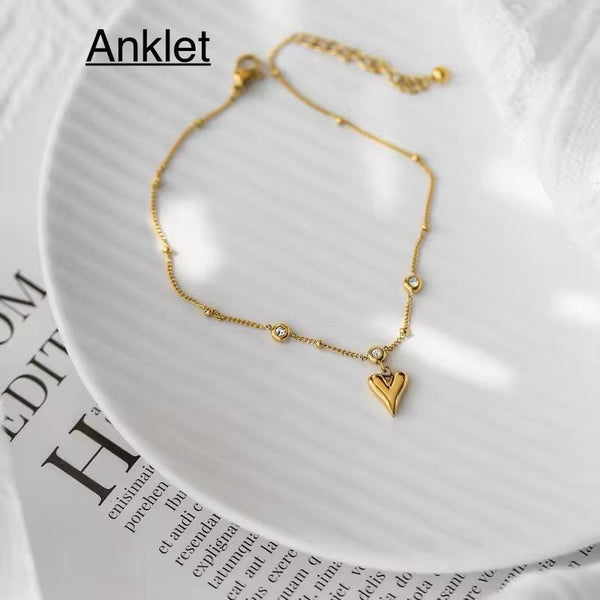 Crystal Heart Anklet