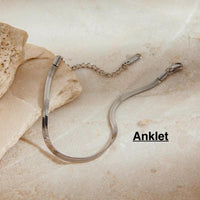 Herringbone Anklet – Silver - view 2