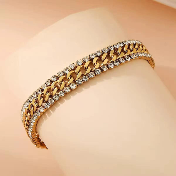 Crystal Curb Chain Bracelet