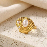 Pearl Shell Statement Ring - view 3