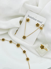Gold Rose Jewelry Set - view 3