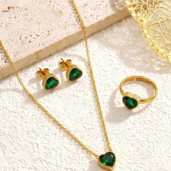 Crystal Heart Jewelry Set