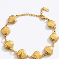 Gold Seashell Chain Anklet - view 3
