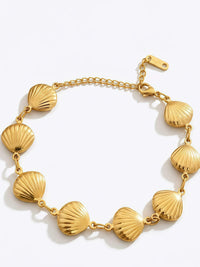 Gold Seashell Chain Anklet - view 1