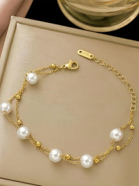 Floating Pearl Chain Bracelet - view 2