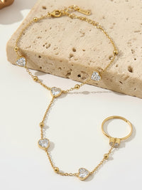 Heart Crystal Hand Chain Ringlet - view 1