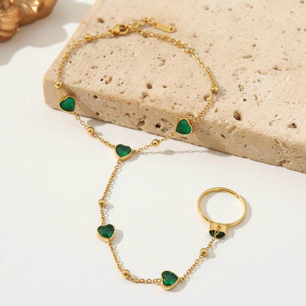 Heart Crystal Hand Chain Ringlet