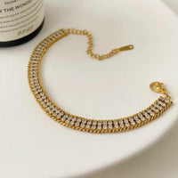 Wide Double-Row Crystal Tennis Bracelet - view 2