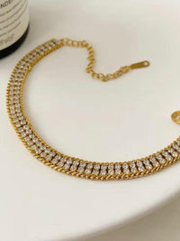 Wide Double-Row Crystal Tennis Bracelet - view 2