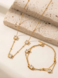 Triple Square Crystal Station Bracelet - view 1
