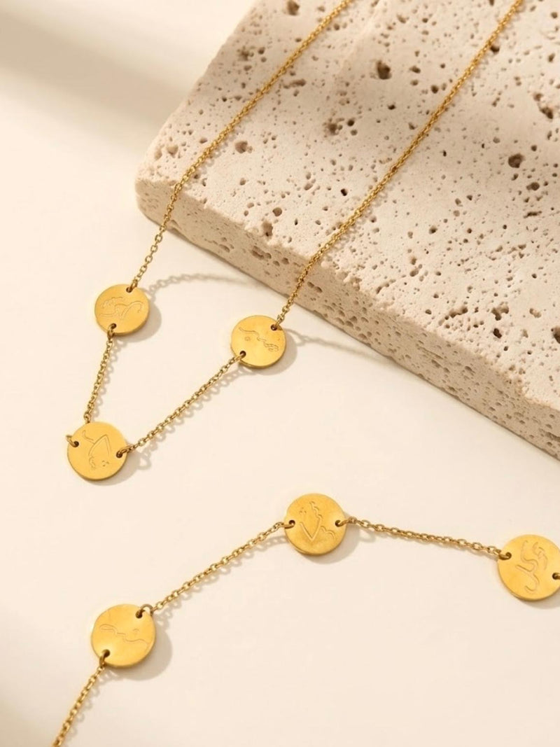 Urdu Calligraphy Coin Set - 18K Gold Plated Stainless Steel Jewelry