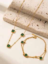 Triple Square Crystal Station Bracelet - view 2