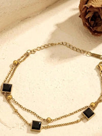 Double Layer Square Crystal Station Bracelet - view 2