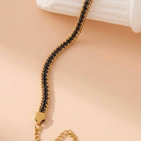 Crystal Tennis Chain Bracelet — Jet Black - view 2
