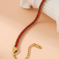 Crystal Tennis Chain Bracelet — Red - view 2