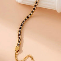 Crystal Tennis Chain Bracelet — Black & White - view 2