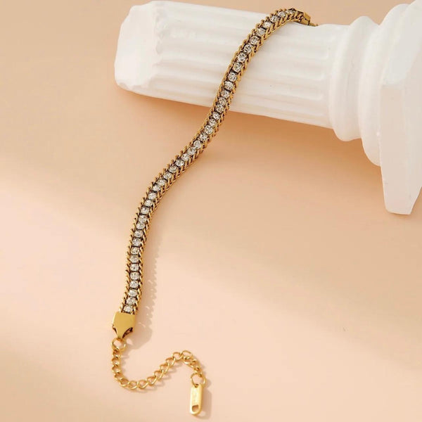 Crystal Tennis Chain Bracelet — Crystal White