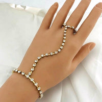 Full Crystal Tennis Hand Chain Ringlet - view 6