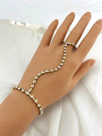 Full Crystal Tennis Hand Chain Ringlet - view 6
