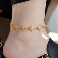 Gold Starfish Link Chain Anklet - view 2