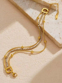Triple Layer Crystal Snake Chain Bracelet - view 2