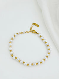 Pearl & Gold Bead Bracelet - view 3