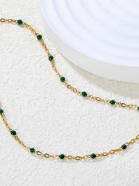 Emerald Bead Station Chain Necklace - view 2
