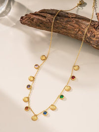 Rainbow Shell & Crystal Charm Necklace - view 2