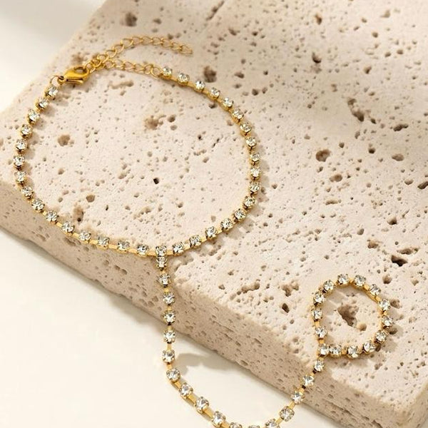 Full Crystal Tennis Hand Chain Ringlet