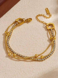 Triple Layer Crystal Snake Chain Bracelet - view 1