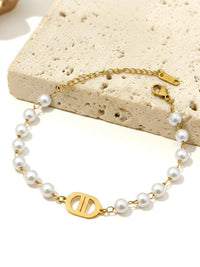 Pearl Chain Anchor Bracelet - view 1