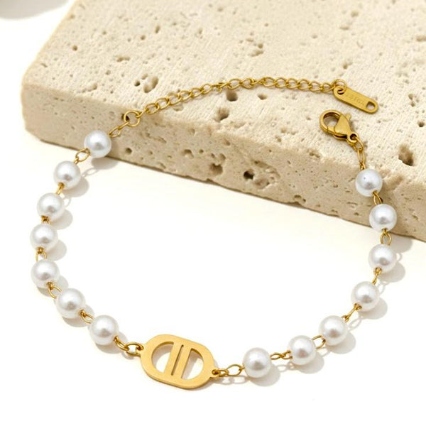 Pearl Chain Anchor Bracelet