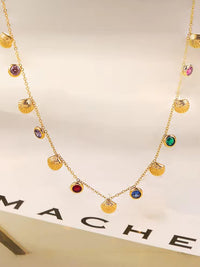 Rainbow Shell & Crystal Charm Necklace - view 3