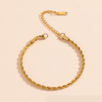 Gold Twisted Rope Chain Bracelet - view 2