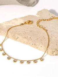 Dangling Crystal Charm Bead Chain Necklace - view 1