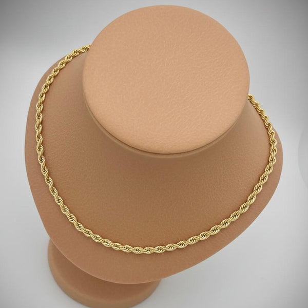 Gold Twisted Rope Chain Set