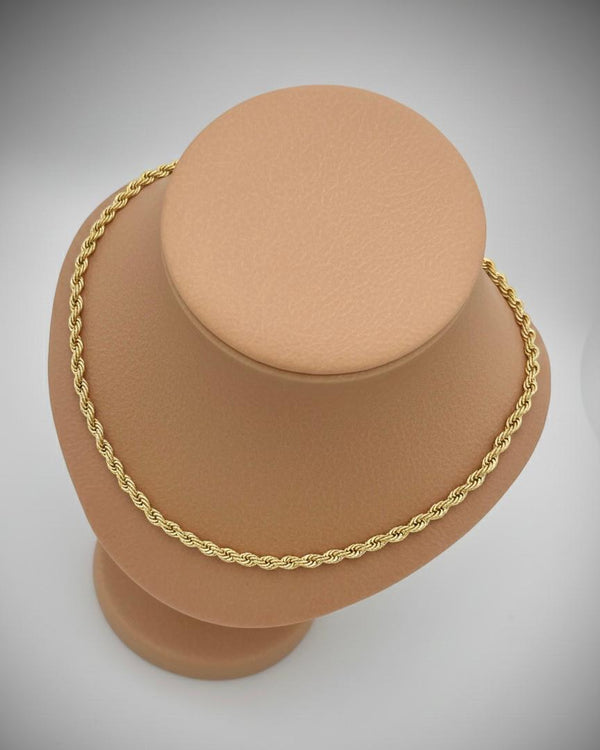 Gold Twisted Rope Chain Set