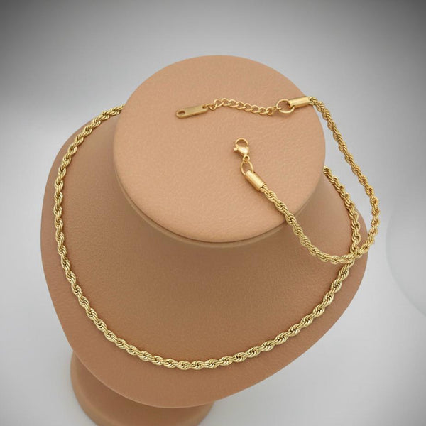 Gold Twisted Rope Chain Set
