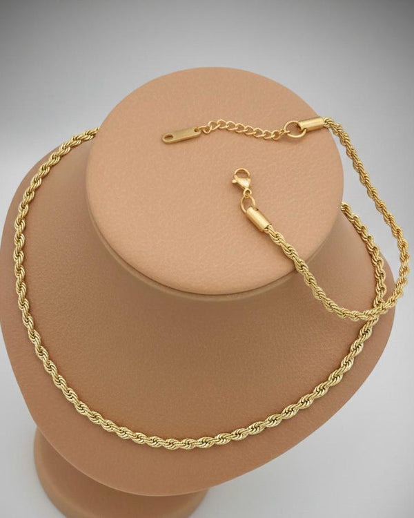 Gold Twisted Rope Chain Set