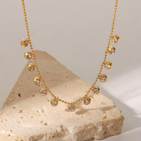 Dangling Crystal Charm Bead Chain Necklace - view 3