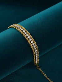 Crystal Tennis & Double Rope Chain Bracelet - view 1