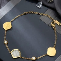Mixed Station Gold Nugget & Pearl Crystal Bracelet - view 1