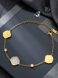 Mixed Station Gold Nugget & Pearl Crystal Bracelet - view 1