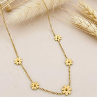 Gold Daisy Flower Station Necklace - view 1