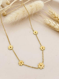 Gold Daisy Flower Station Necklace - view 1