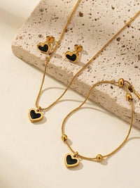 Enamel Heart Jewelry Set - view 2
